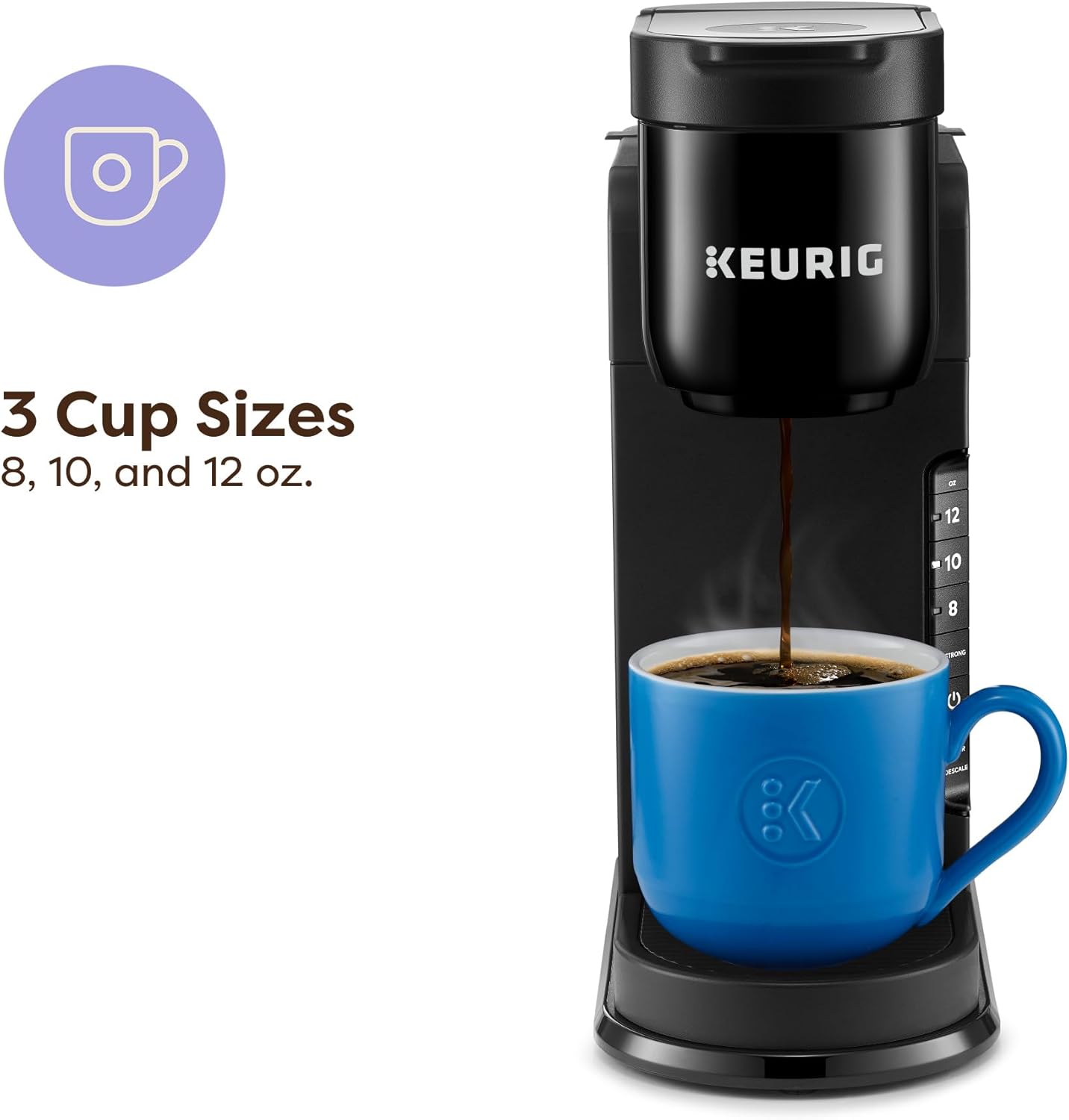 Keurig K-Express Single Serve K-Cup Pod Coffee Maker, 3 Brew Sizes, Strong Button Feature, 42oz Removable Reservoir, Black - Image 3