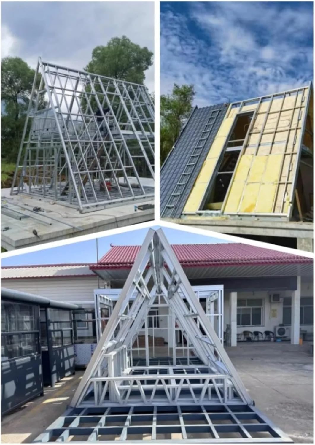 Prefab Triangle Frame Tiny Home for Sale 2-4 Bedroom 1 Living Room 2 Bathroom 1 Kitchen Portable Cabin for Backyard Living, Glamping and Off-Grid Retreat 2-Story Tiny House to Live in for Adults - Image 6