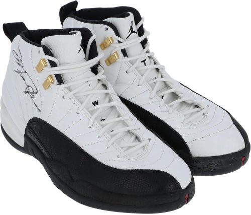 Michael Jordan Game Used Twice Signed 1997 Air Jordan Sneakers PSA DNA & MEARS – Autographed NBA Sneakers