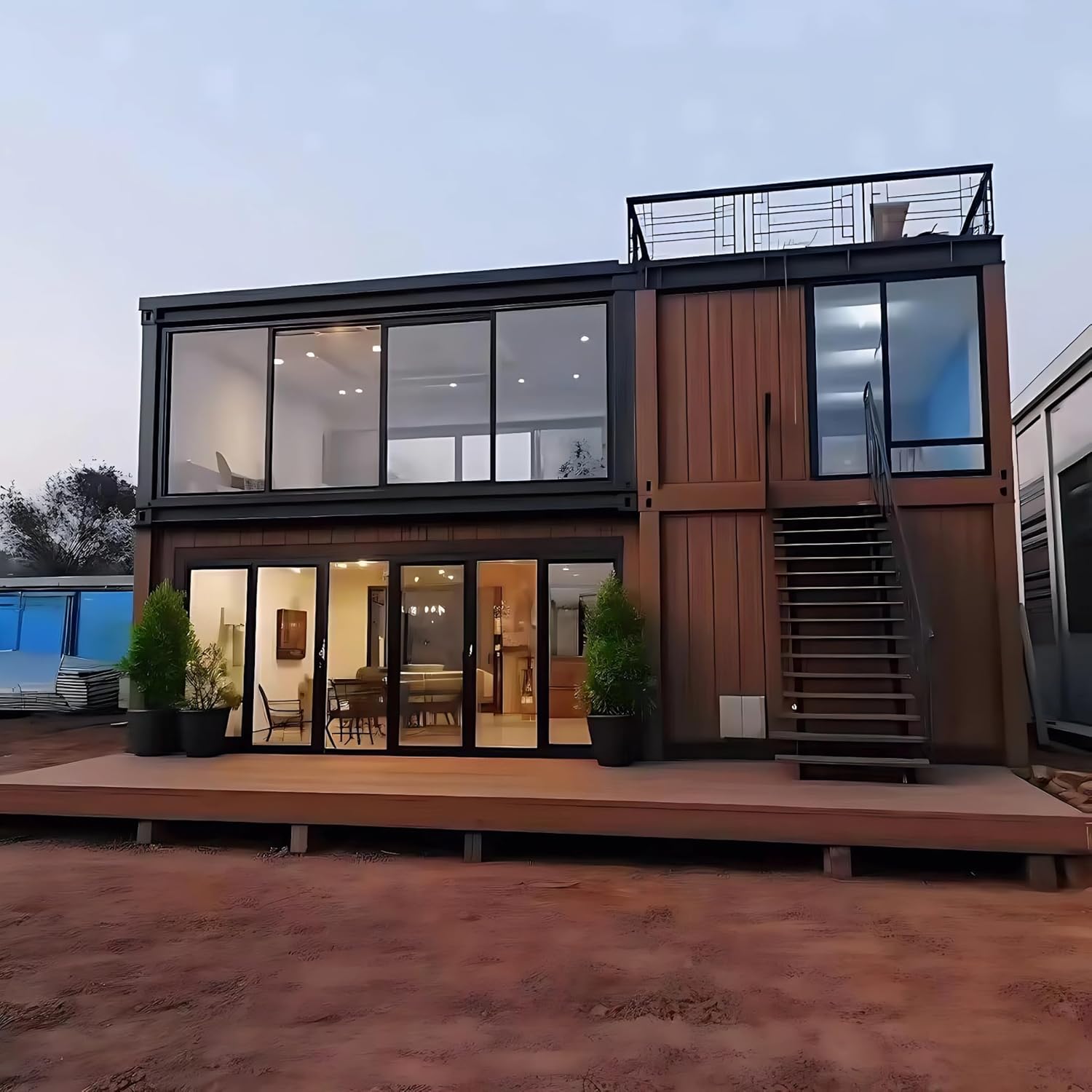 Portable Modular Container Shop Unit, Prefabricated Steel Café & Kiosk Structure 20ft 40ft, Customizable Shipping Container Building for Commercial & Outdoor Use - Image 2