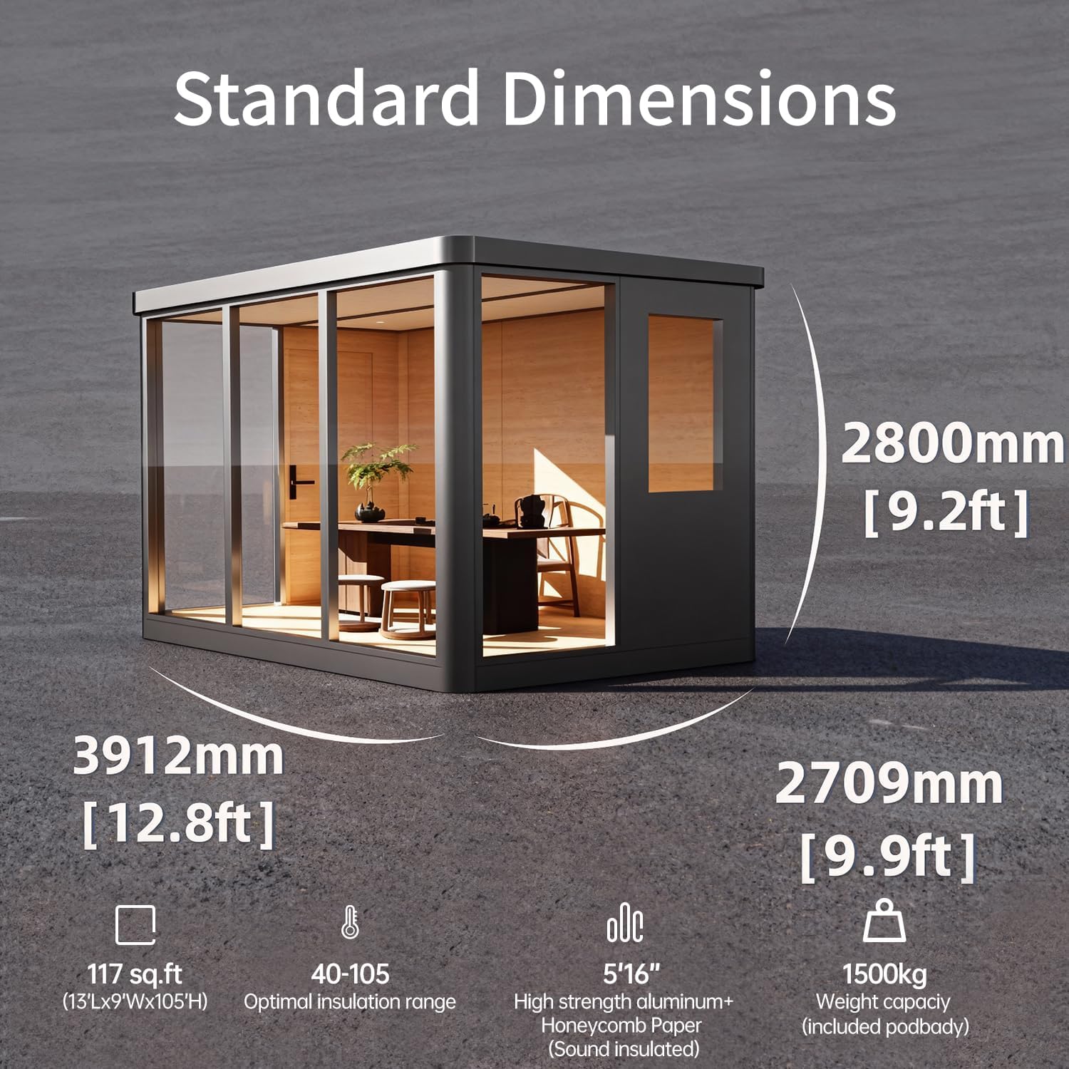 Modular Pods,ADUs/Prefab Studios Suitable for Office Work, Exercise and Dining in The Backyard T10 - Image 2