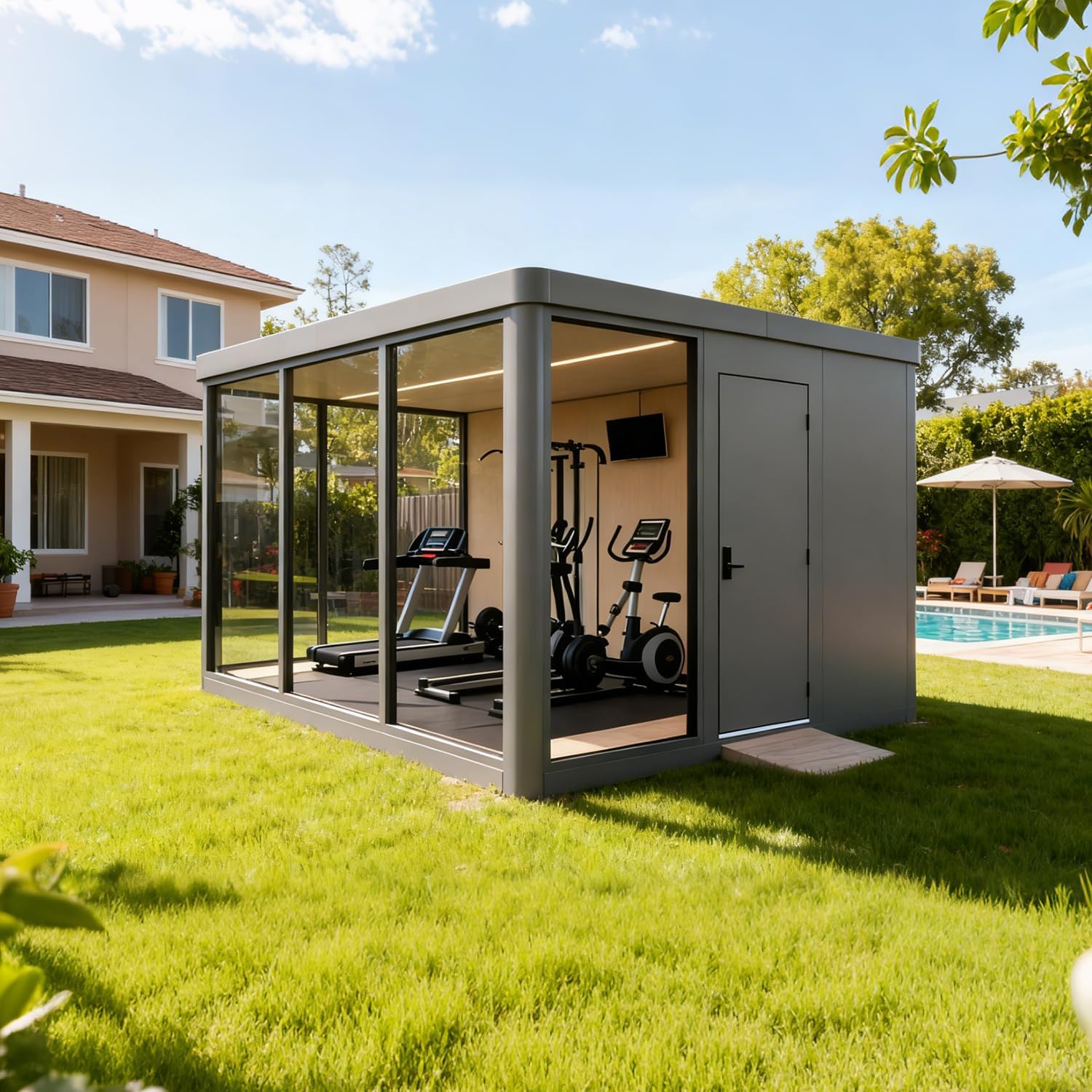 Modular Pods,ADUs/Prefab Studios Suitable for Office Work, Exercise and Dining in The Backyard T10